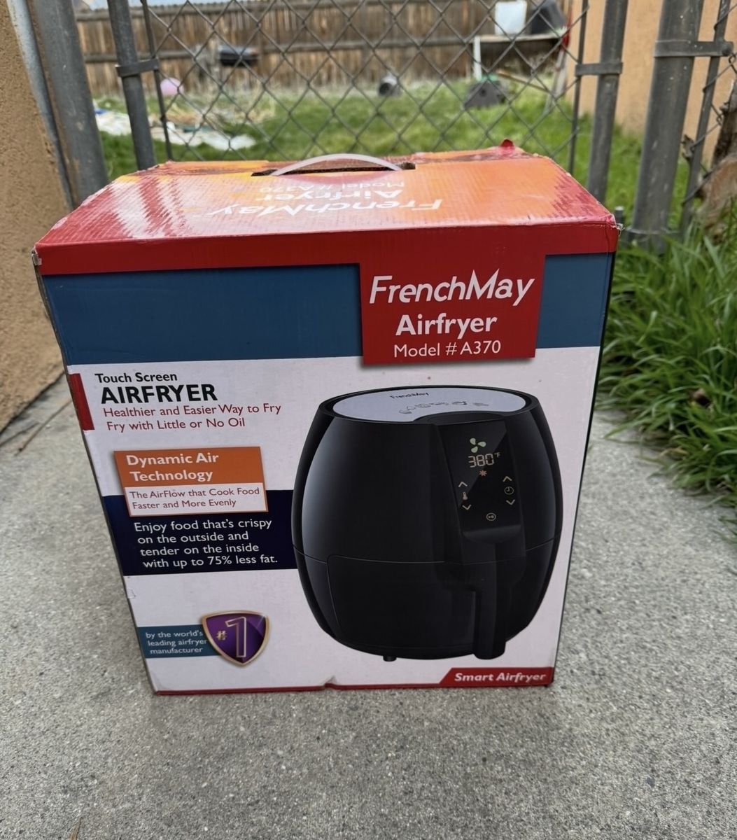 New FrenchMay Touch Screen Air Fryer Model A370 Black 3.7 Qt