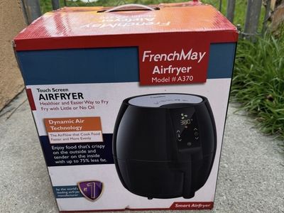 New FrenchMay Touch Screen Air Fryer Model A370 Black 3.7 Qt