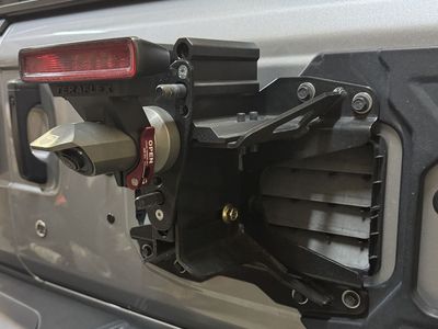 Teraflex Alpha Tire Carrier and Mopar Tailgate Reinforcement JL Jeep Wrangler