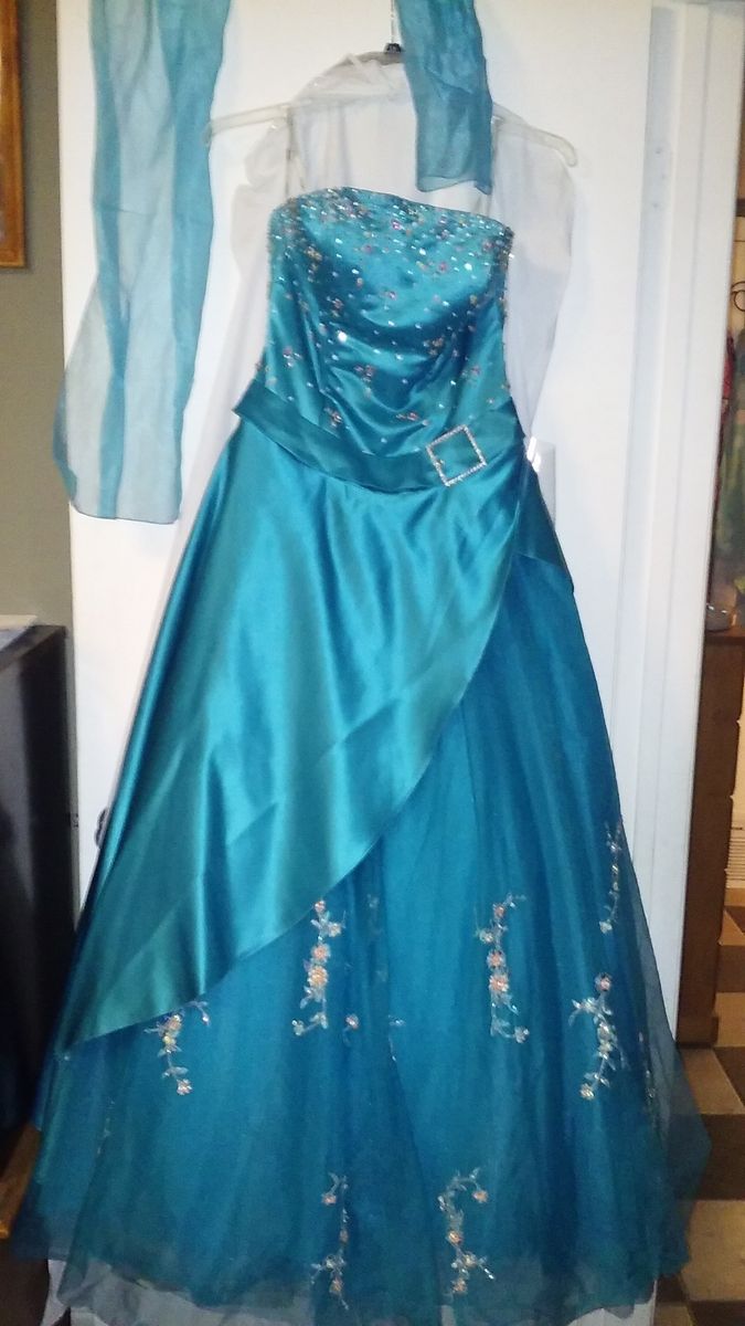 Tiffany teal floor length formal dress. Size 10