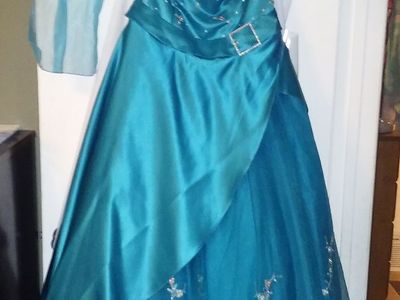 Tiffany teal floor length formal dress. Size 10