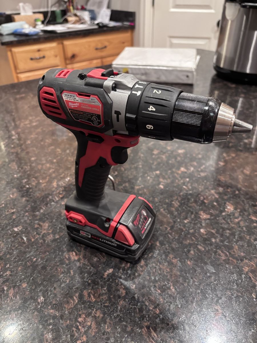 Milwaukee M18 2607-20 1/2" Hammer Drill/Driver - Cordless, 18V, Bare Tool