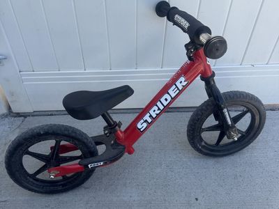 Strider Sport 12" Kids Balance Bike - Red, Lightweight Design, No Pedals