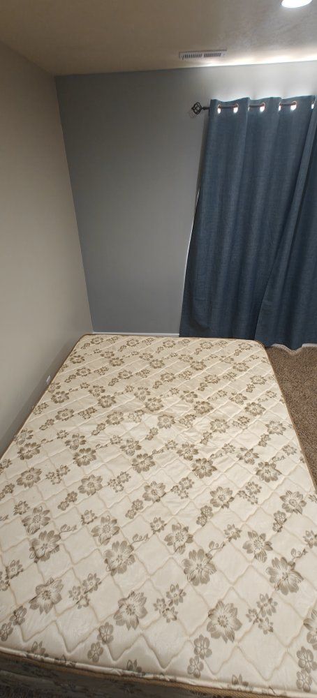 Queen bed, twin mattress and box spring and bunk bed, twin beds with frame, dining table and 6 chairs, night stand, propane