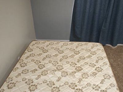 Queen bed, twin mattress and box spring and bunk bed, twin beds with frame, dining table and 6 chairs, night stand, propane