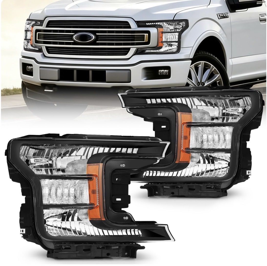 Headlights Compatible with 2018-2020 Ford F-150 Driver and Passenger Side