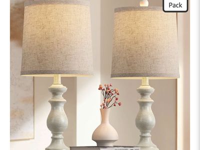 2 NEW in Box Farmhouse Rustic Table Lamps