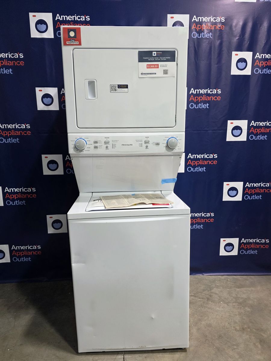 Frigidaire 27" Top-Load Washer and Gas Dryer Laundry Center (Classic White)