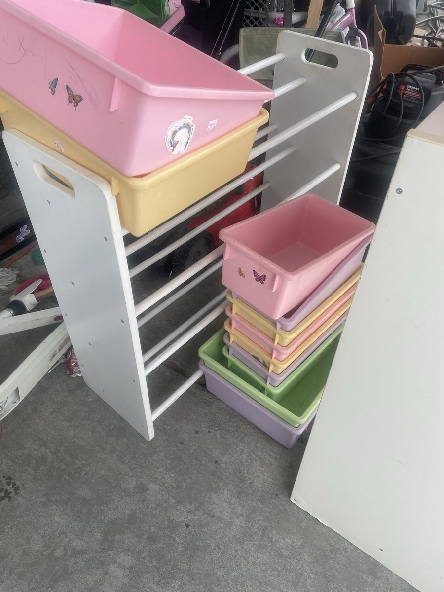 Kids storage shelves things