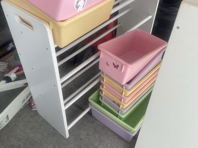 Kids storage shelves things