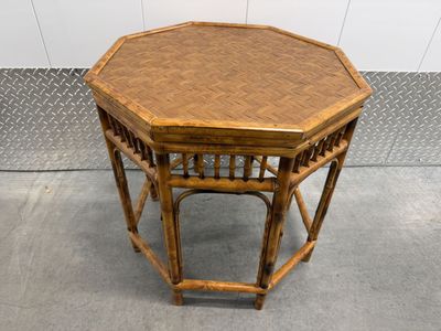 Vintage bamboo/rattan octagonal side table