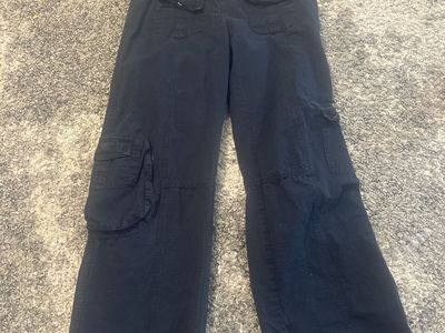 Brandy Melville John Galt Navy Blue Cargo Jeans - Wide Leg, Very Good Condition