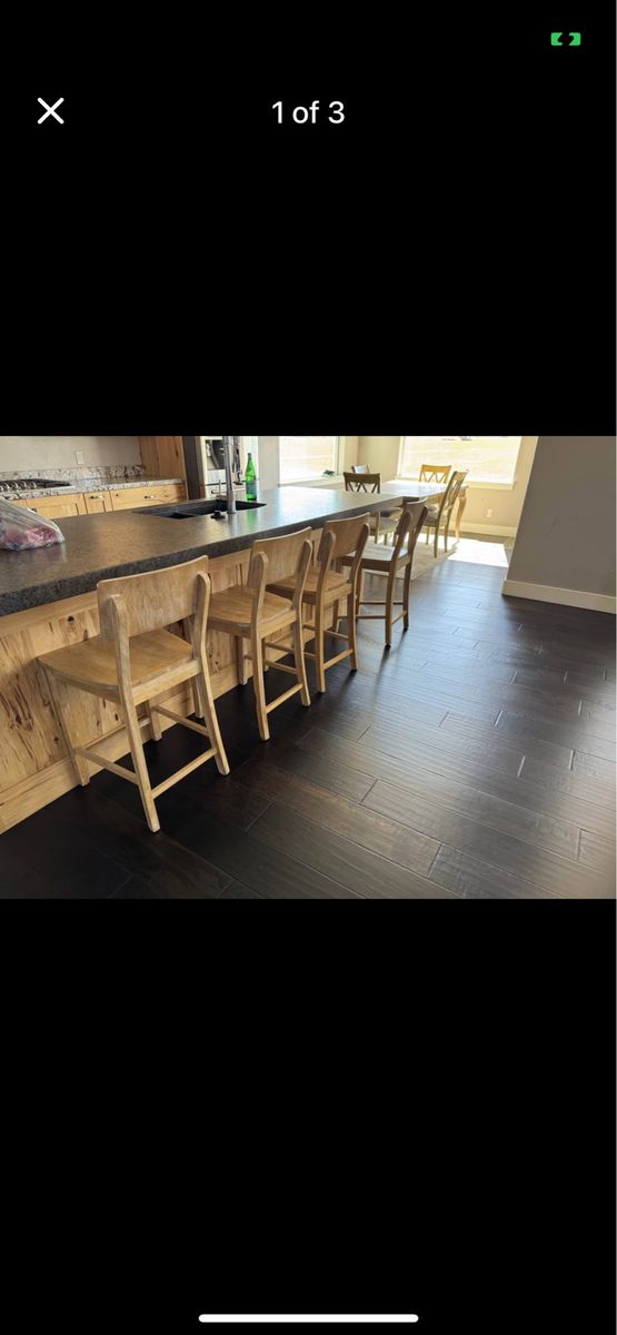 Wooden Bar Stools Set of 3 (plus 1 free for spare parts) Backed Counter Height