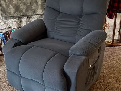Massager recliner & small end table with drawer