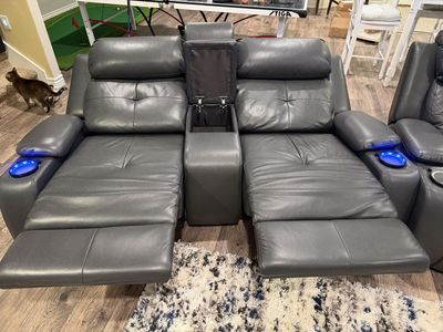Theater couch and loveseat