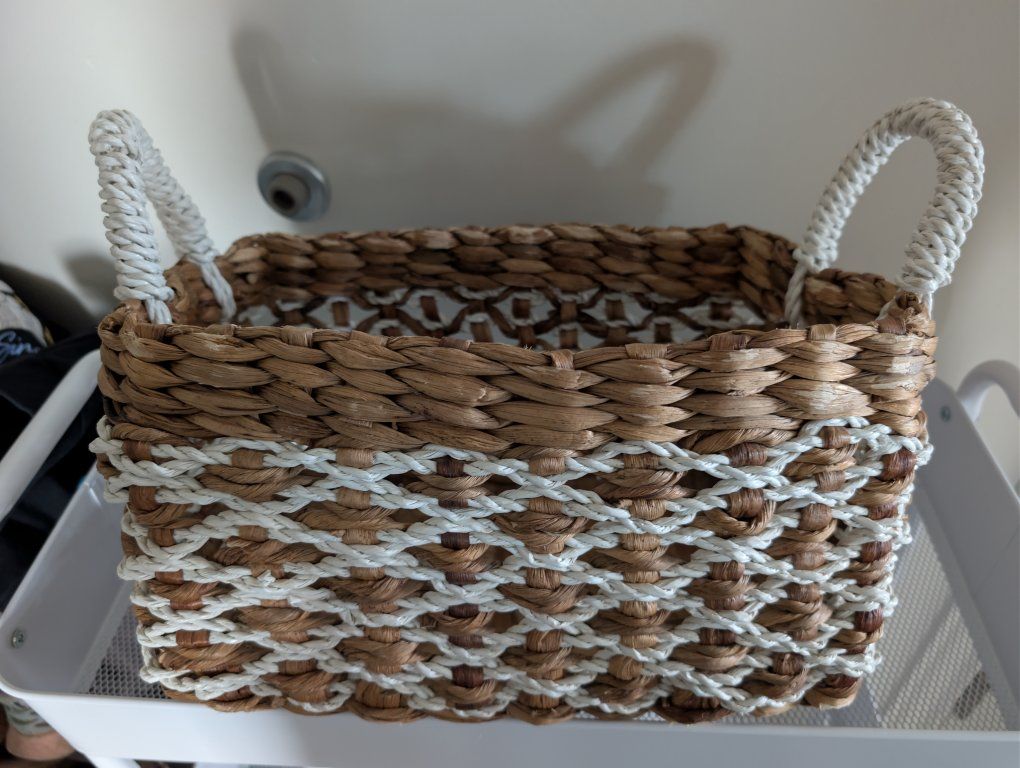 Farmhouse or boho basket with handles