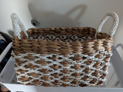 Farmhouse or boho basket with handles