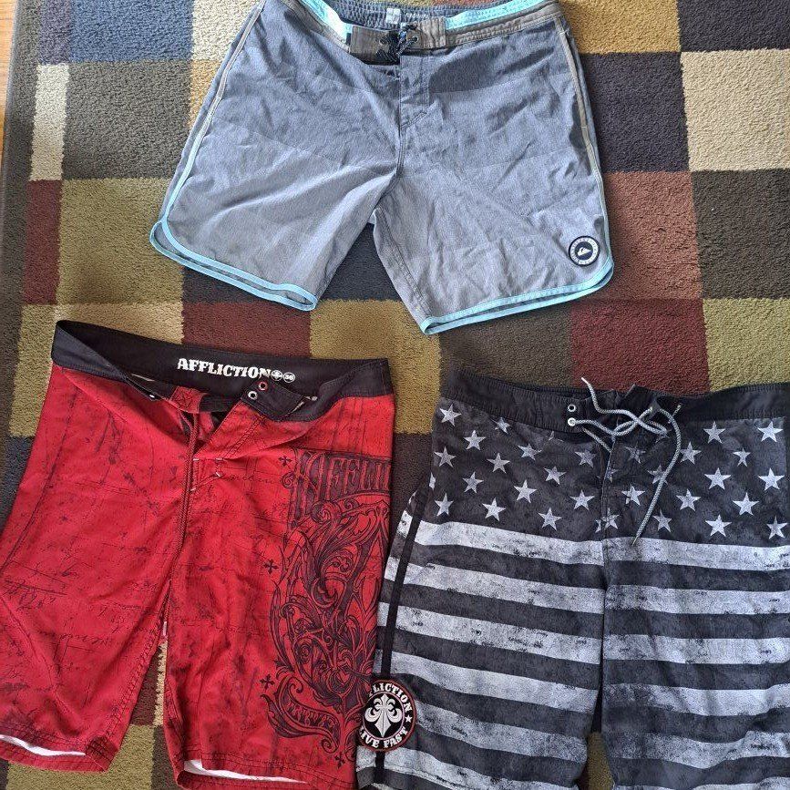 3 pair of mens swim trunks