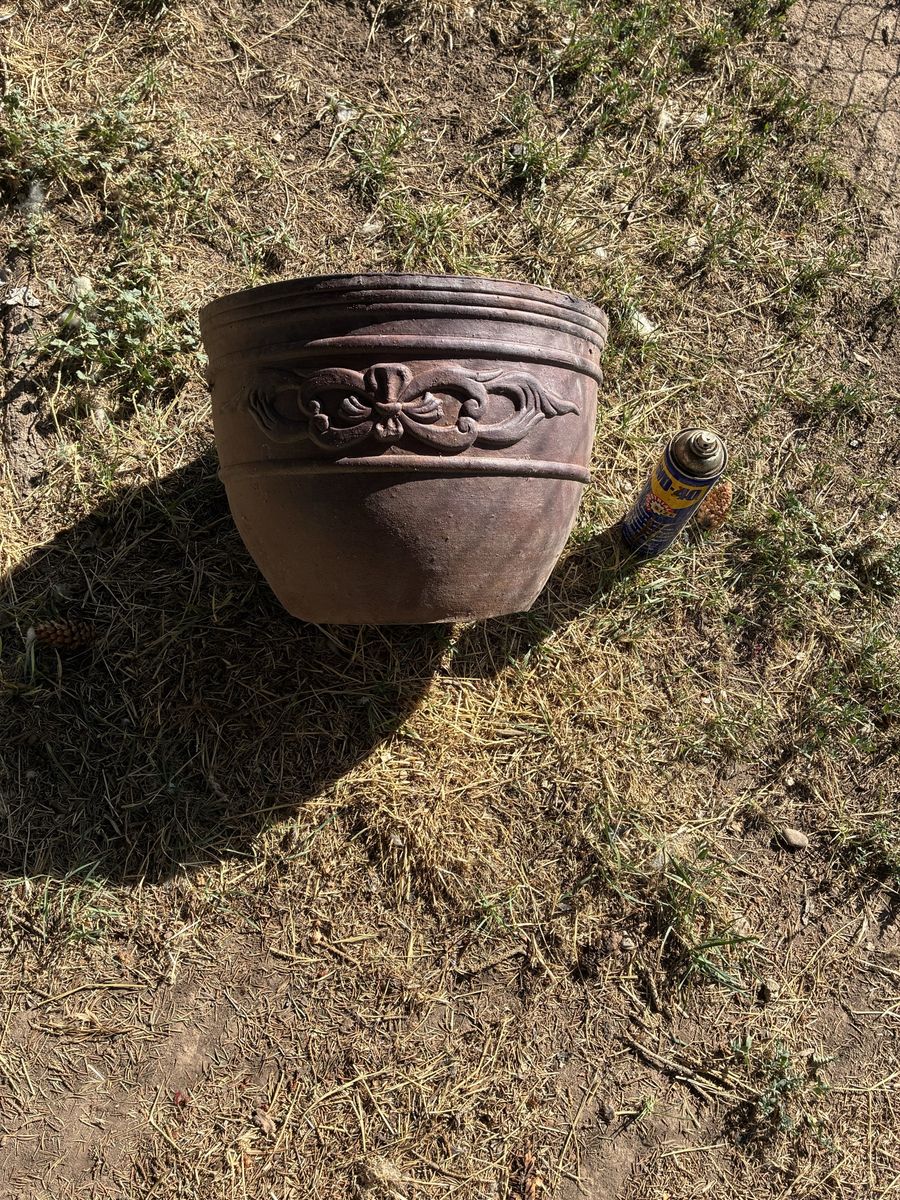 Old red clay pot from Vietnam beautiful