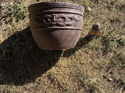 Old red clay pot from Vietnam beautiful
