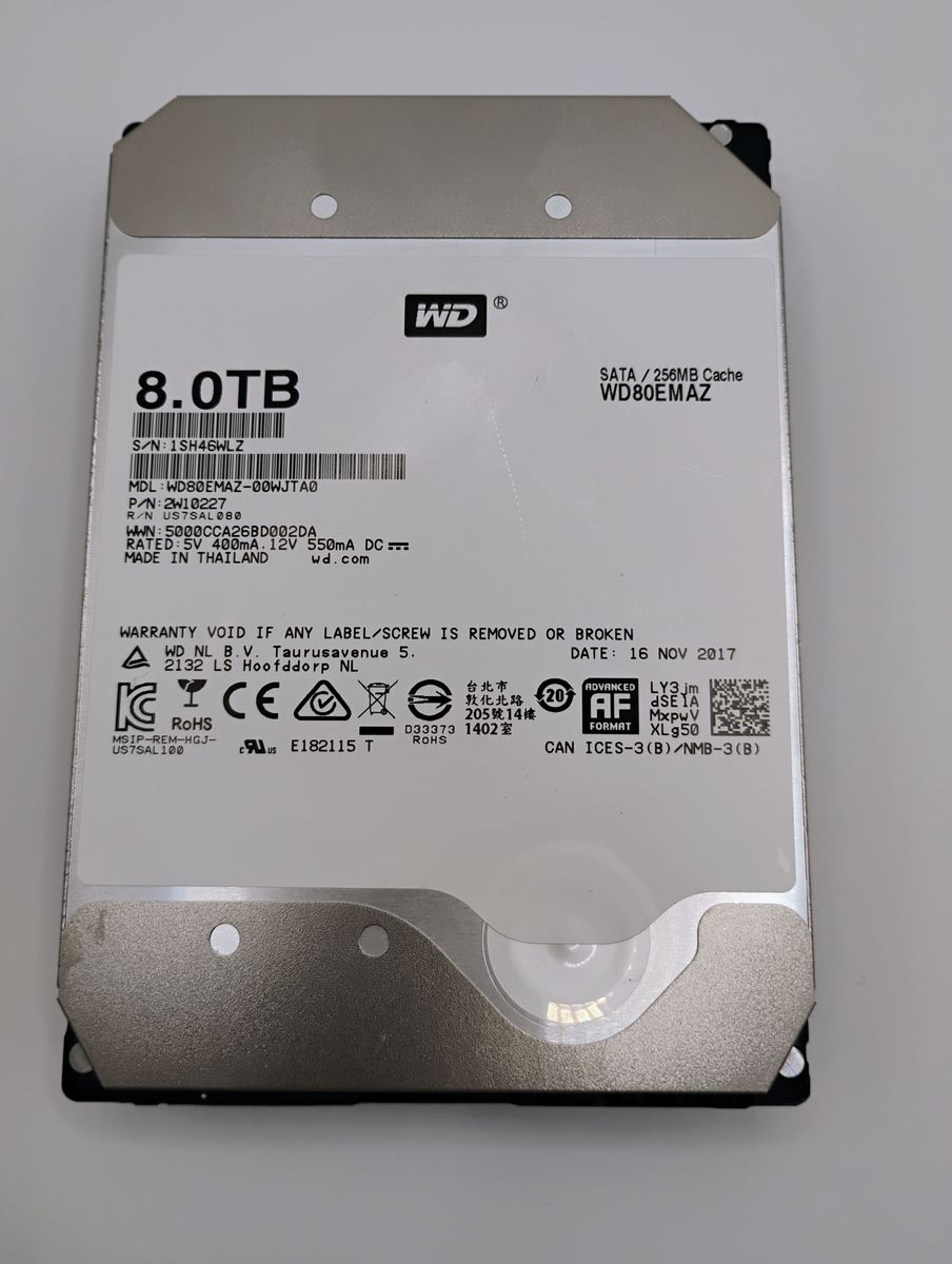 WD Red WD80EMAZ 8TB SATA III 3.5" Internal Hard Drive 256MB Cache (11/2017)