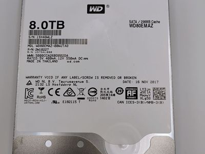 WD Red WD80EMAZ 8TB SATA III 3.5" Internal Hard Drive 256MB Cache (11/2017)