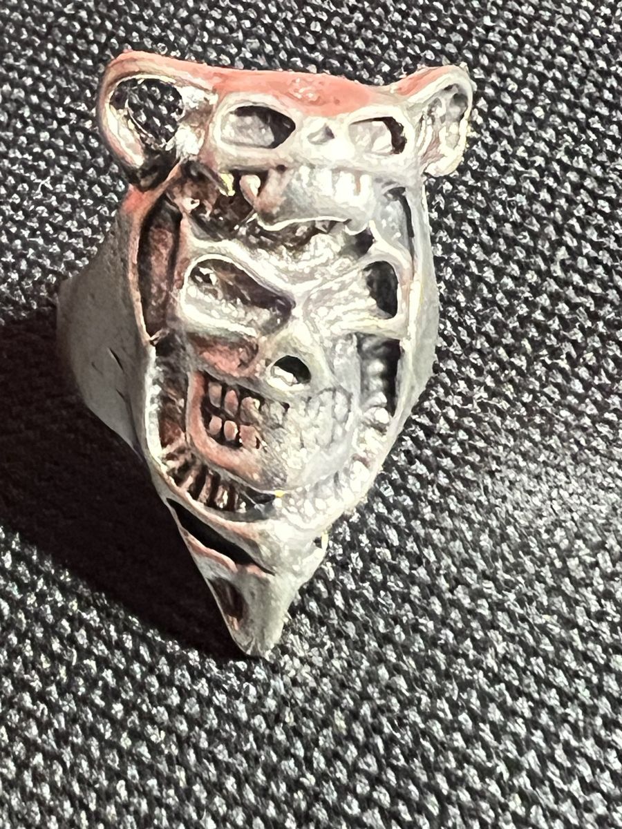 Unique Skull and Horned Demon Head Stainless Steel Ring