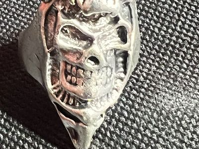Unique Skull and Horned Demon Head Stainless Steel Ring
