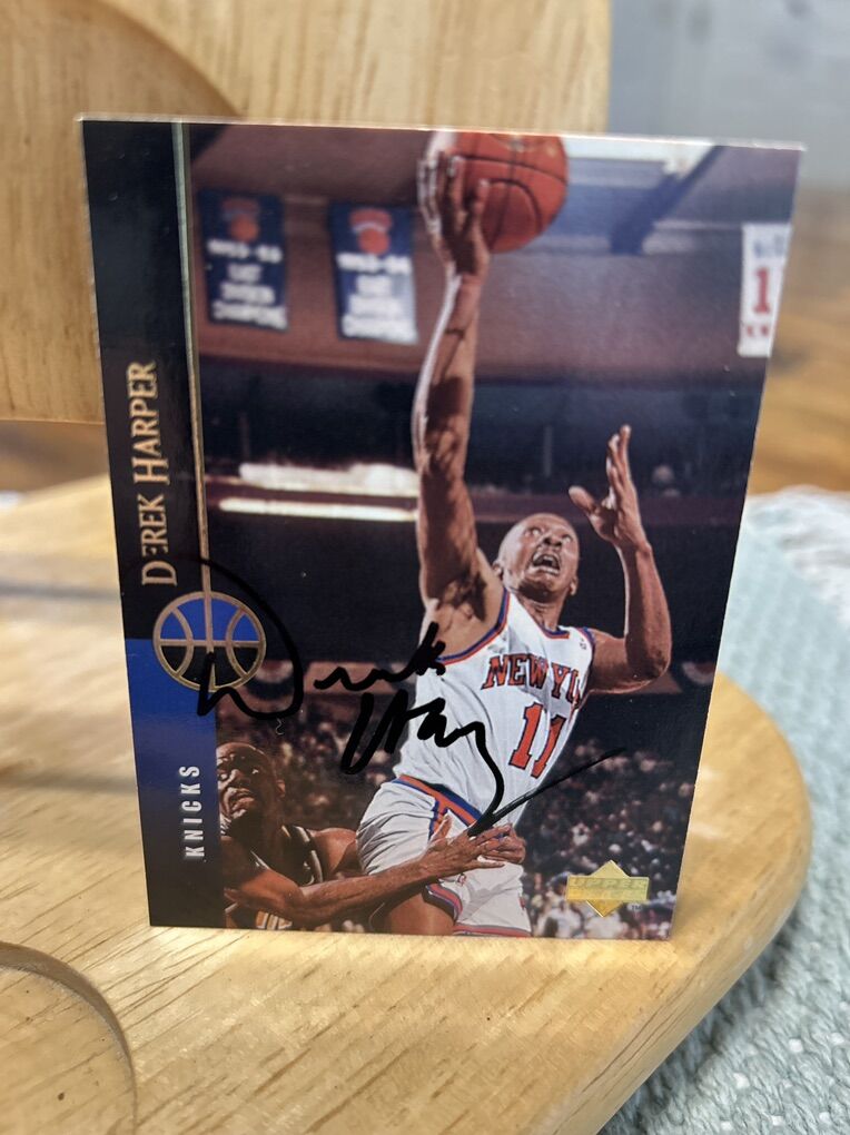 Derek Harper Autograph Knicks Signed Basketball