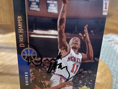 Derek Harper Autograph Knicks Signed Basketball