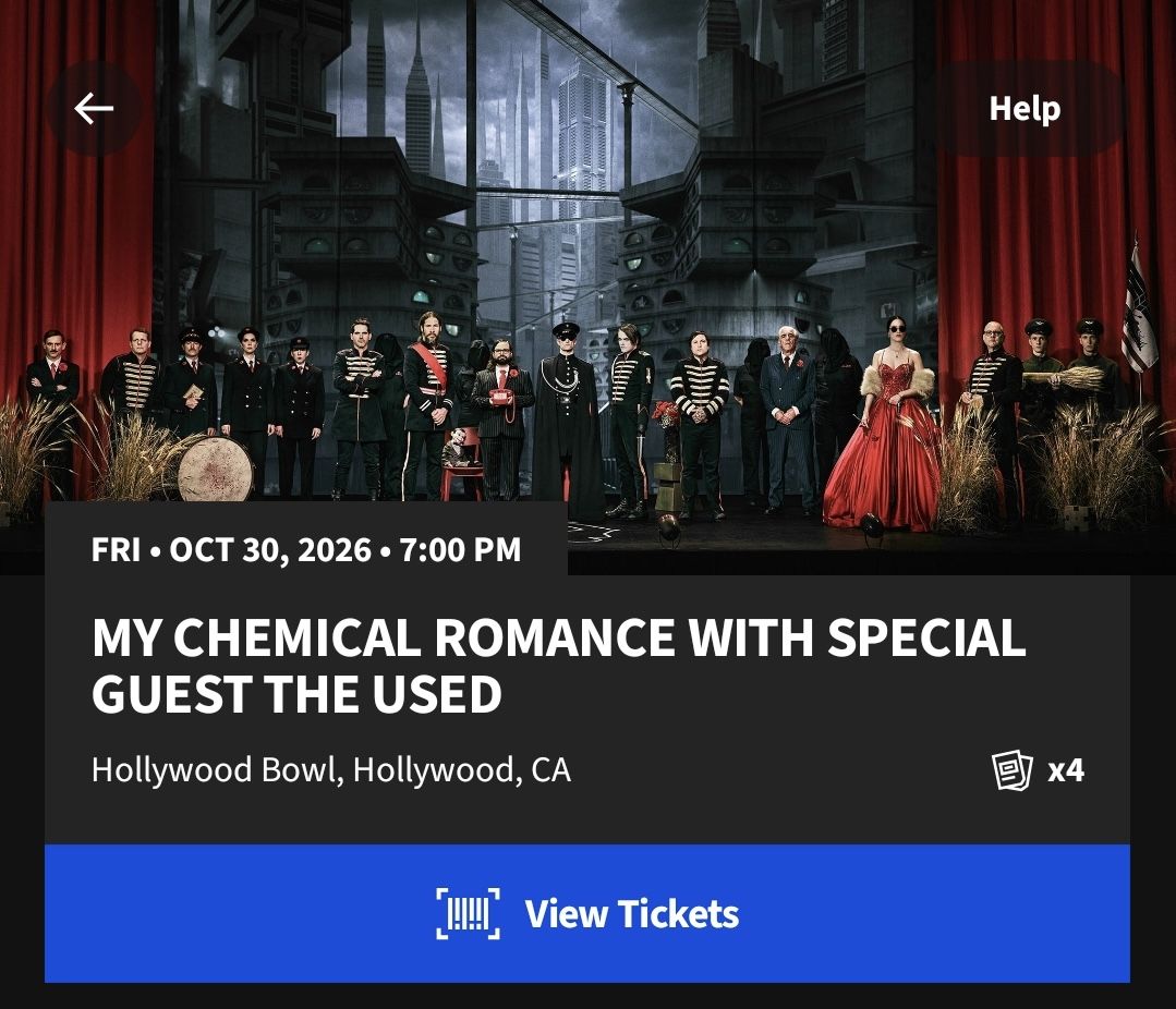 My Chemical Romance with The Used Tickets