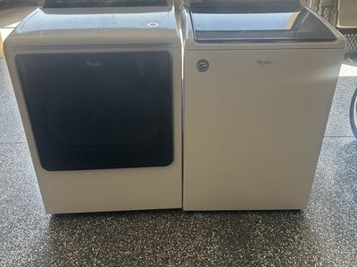 Whirlpool White Washer and Electric Dryer Set - Top Load Washer, Front Load Dryer