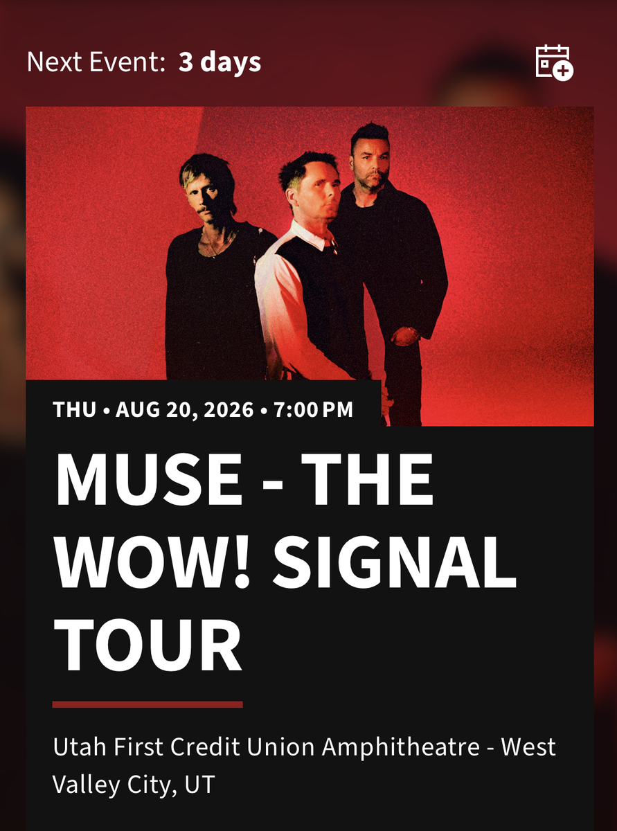 Muse at Utah First Credit Union Amphitheatre this Thursday, August 20th