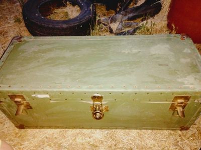 old vintage footlocker used during the warl