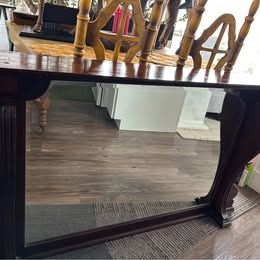 Antique Large Full Mantle Mirror Beveled Glass