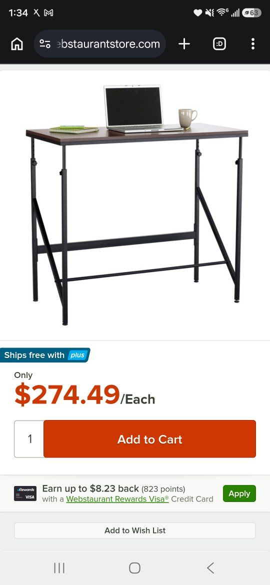 New in box Safco Mayline Varidesk Black Height Adjustable Standing Desk 48x29" Ergonomic Home Office