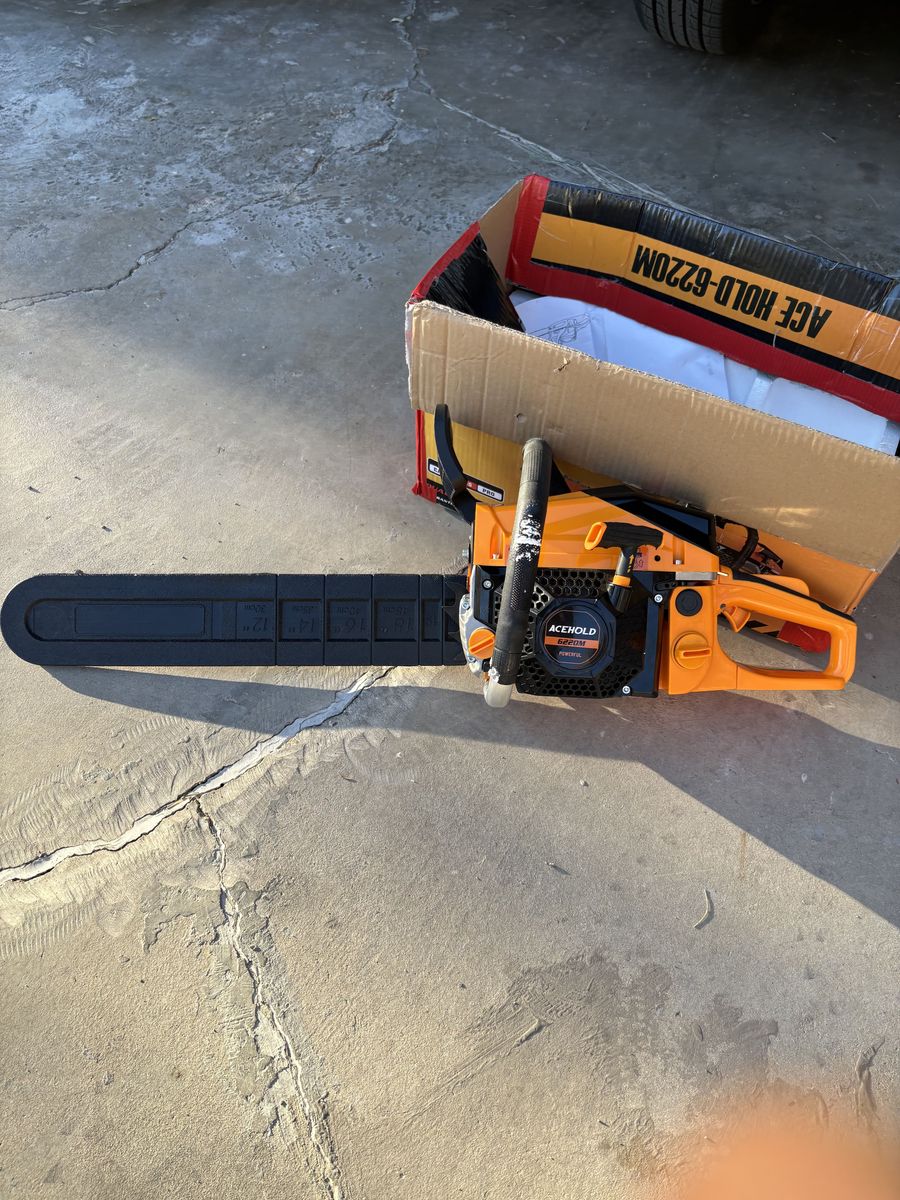 Brand new hedger, tree trimming chainsaw, and another chainsaw retail over 300 text first