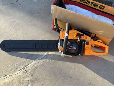 Brand new hedger, tree trimming chainsaw, and another chainsaw retail over 300 text first