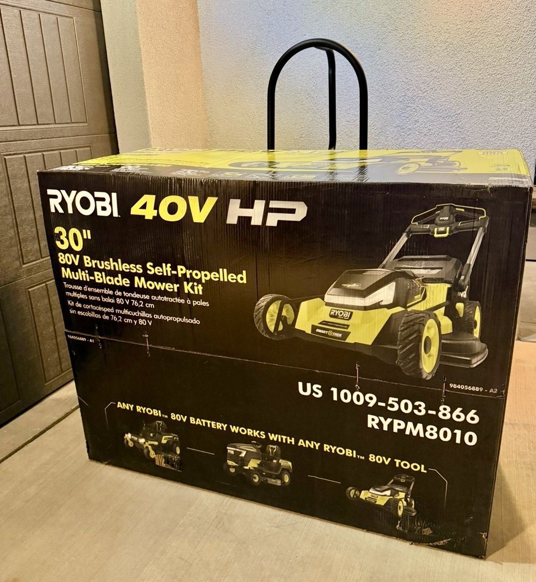 RYOBI 80V HP Whisper Series 30" Brushless Self-Propelled Lawn Mower Kit (RYPM8010)