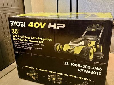 RYOBI 80V HP Whisper Series 30" Brushless Self-Propelled Lawn Mower Kit (RYPM8010)