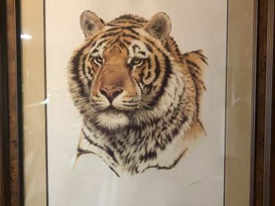 Siberian Hunter Lithograph Framed & Signed