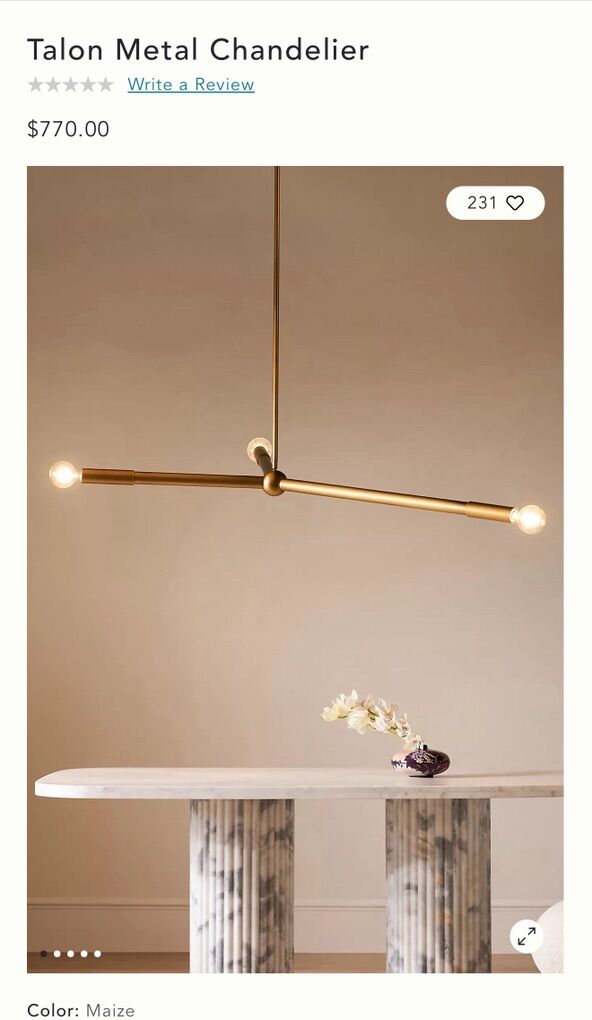 Anthropologie Talon Metal Chandelier