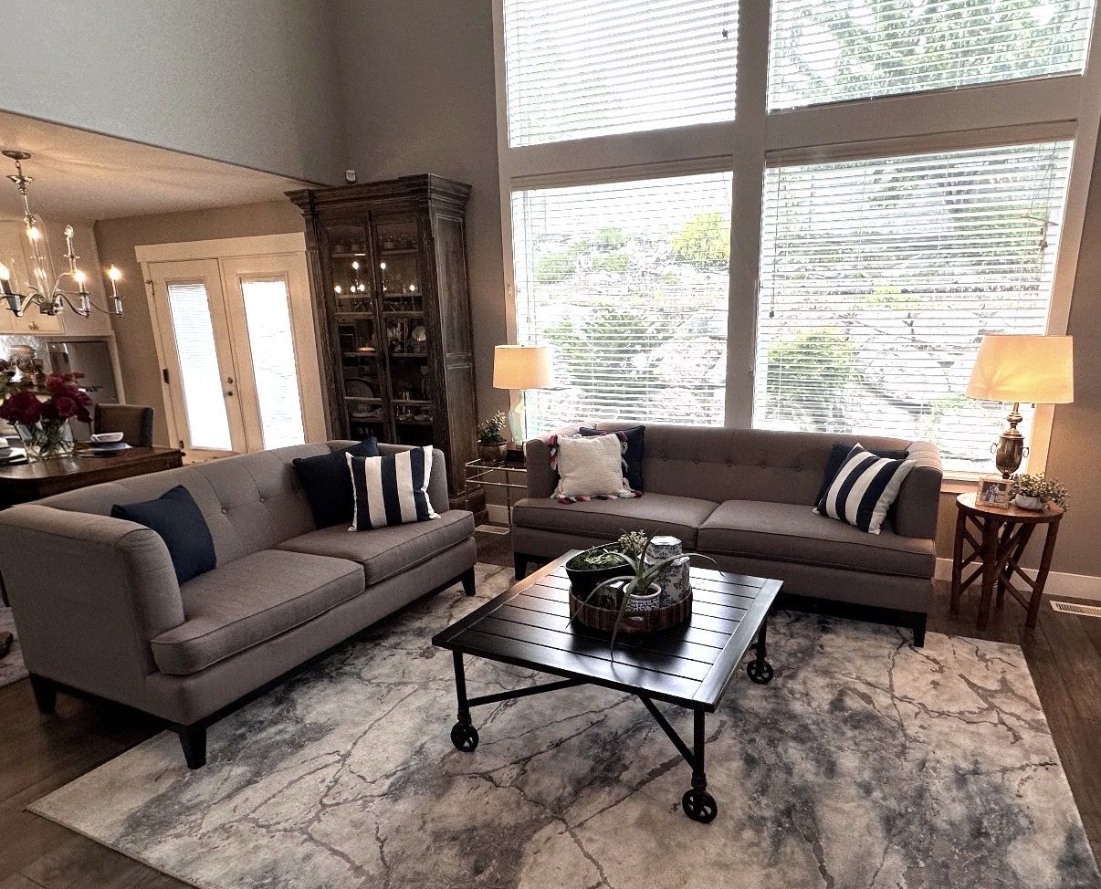 Grey Sofa and Loveseat Set $300