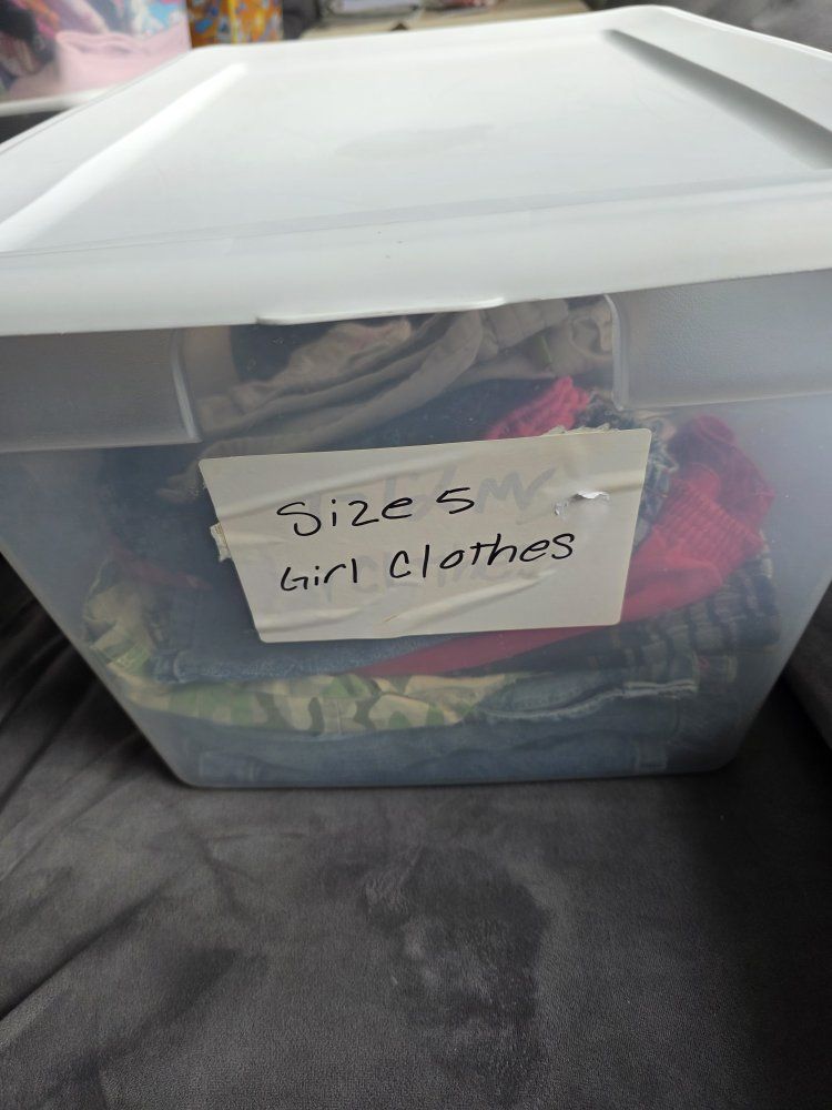 Tote of Size 5 Girl Clothes