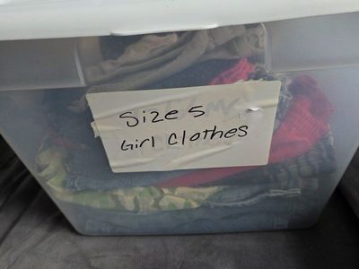 Tote of Size 5 Girl Clothes