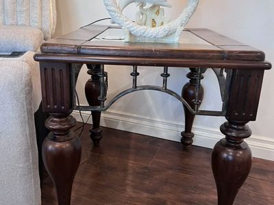 Glass Top End Table