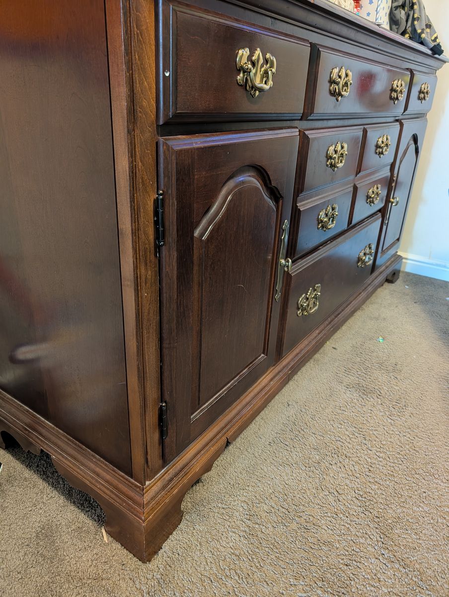 Cherry Wood Dresser: Ideal for newborn/toddler rooms ($75 OBO)