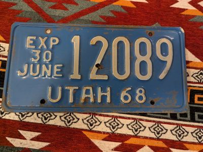 1968 Utah Expiration License Plate – Vintage