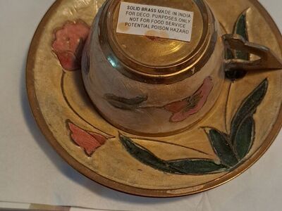 Brass cup and saucer made in India