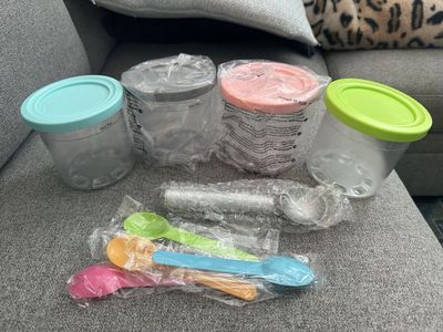 Ninja CREAMi Extra Pint Containers & Accessories – 4-Pack + Spoons